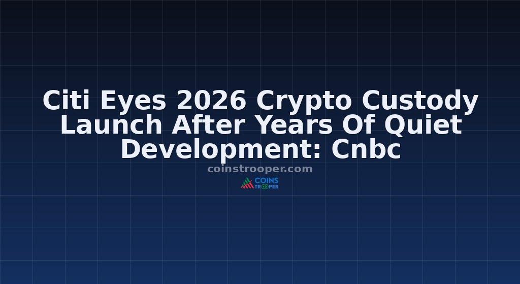 Citi Eyes 2026 Crypto Custody Launch After Years Of Quiet Development: Cnbc