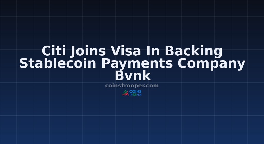 Citi Joins Visa In Backing Stablecoin Payments Company Bvnk