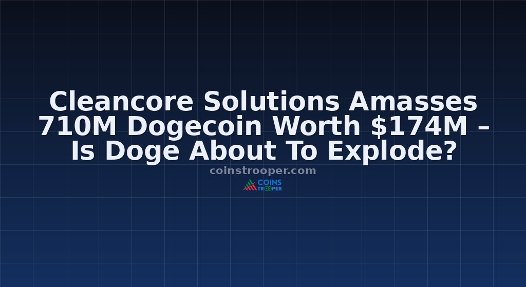 Cleancore Solutions Amasses 710M Dogecoin Worth $174M – Is Doge About To Explode?