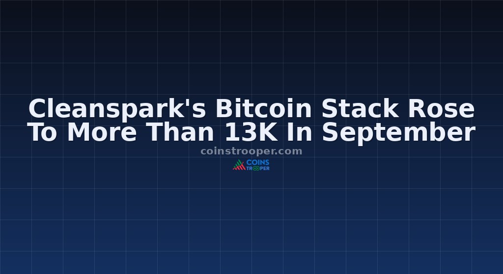 Cleanspark's Bitcoin Stack Rose To More Than 13K In September