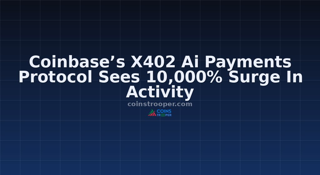 Coinbase’s X402 Ai Payments Protocol Sees 10,000% Surge In Activity
