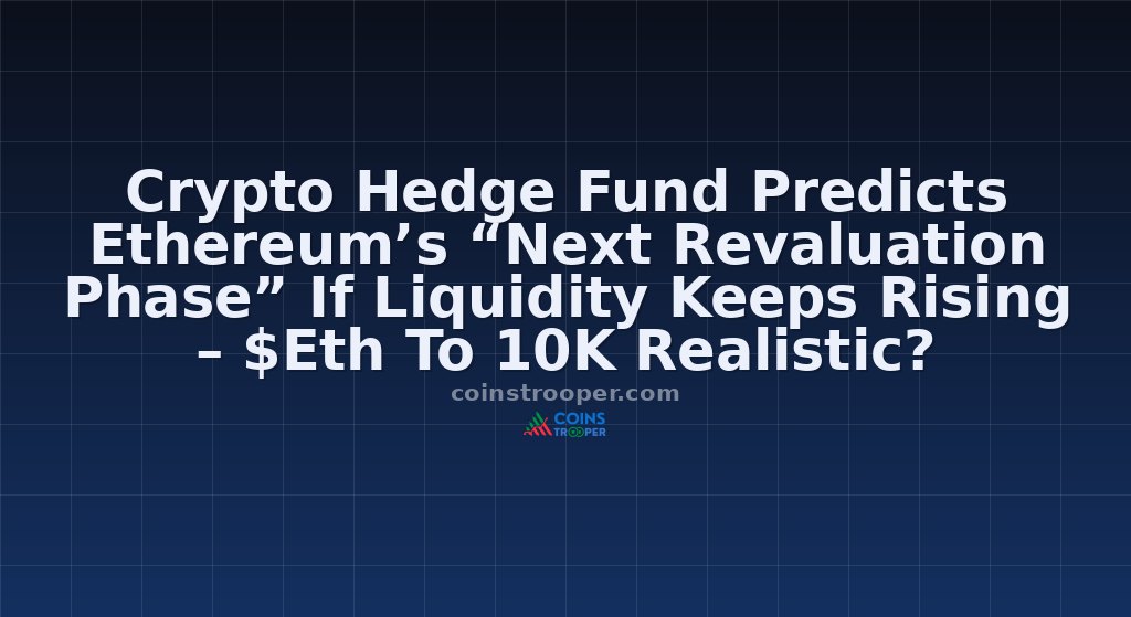 Crypto Hedge Fund Predicts Ethereum’s “Next Revaluation Phase” If Liquidity Keeps Rising – $Eth To 10K Realistic?