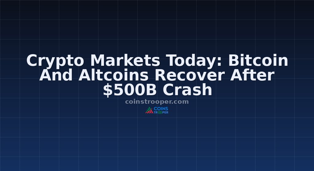 Crypto Markets Today: Bitcoin And Altcoins Recover After $500B Crash