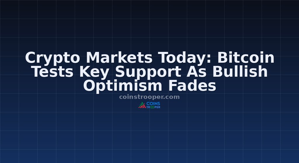 Crypto Markets Today: Bitcoin Tests Key Support As Bullish Optimism Fades