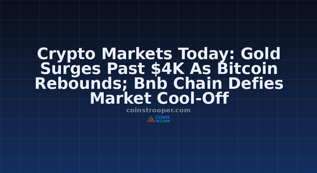 Crypto Markets Today: Gold Surges Past $4K As Bitcoin Rebounds; Bnb Chain Defies Market Cool-Off