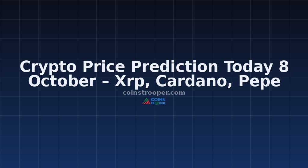 Crypto Price Prediction Today 8 October – Xrp, Cardano, Pepe