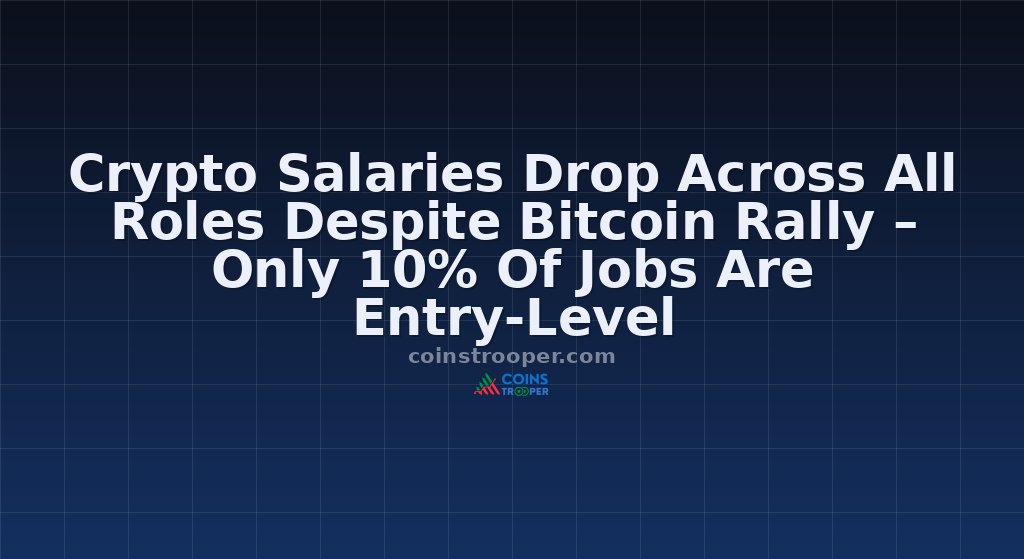 Crypto Salaries Drop Across All Roles Despite Bitcoin Rally – Only 10% Of Jobs Are Entry-Level