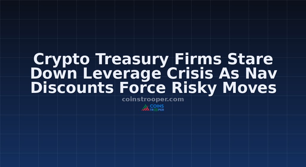 Crypto Treasury Firms Stare Down Leverage Crisis As Nav Discounts Force Risky Moves