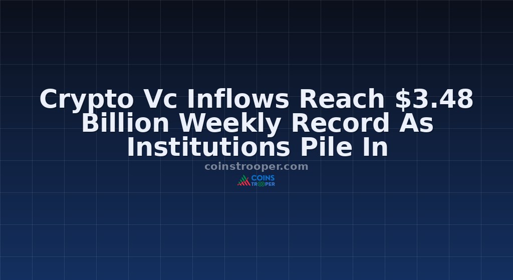 Crypto Vc Inflows Reach $3.48 Billion Weekly Record As Institutions Pile In