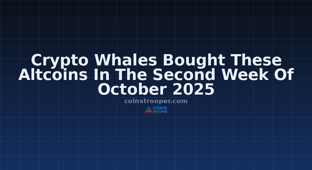 Crypto Whales Bought These Altcoins In The Second Week Of October 2025
