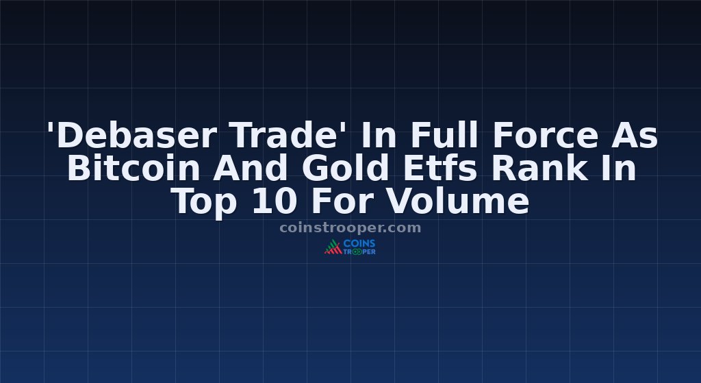 'Debaser Trade' In Full Force As Bitcoin And Gold Etfs Rank In Top 10 For Volume