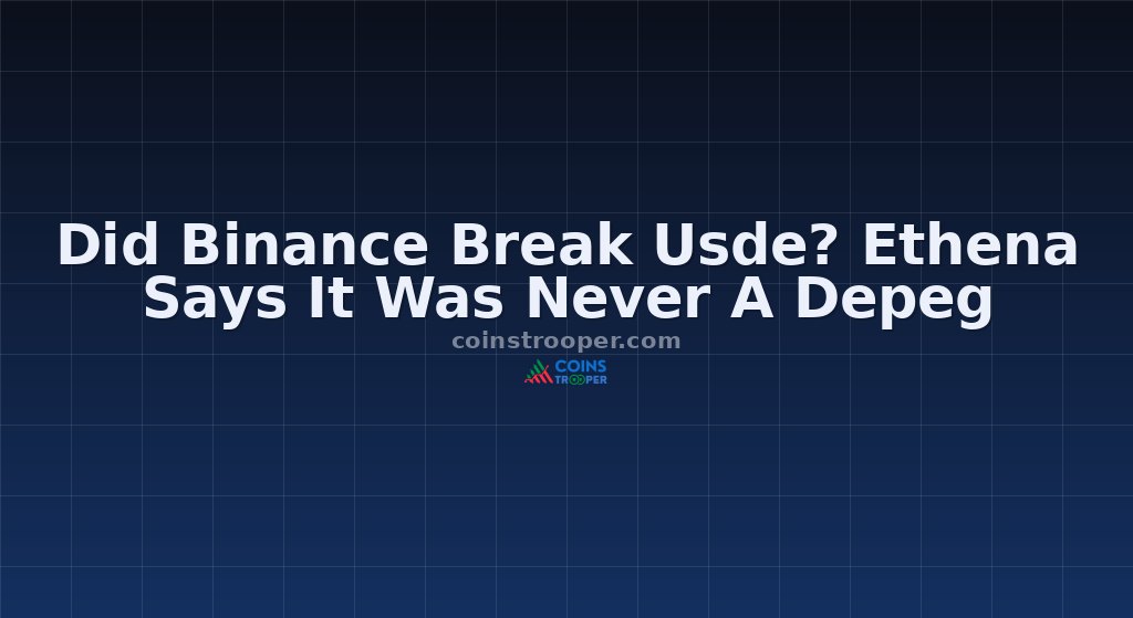 Did Binance Break Usde? Ethena Says It Was Never A Depeg