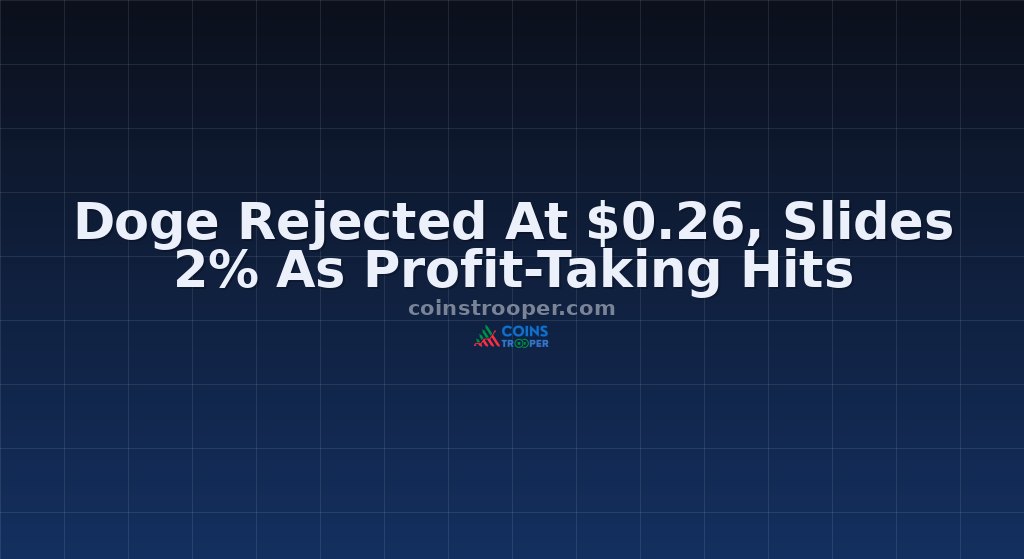 Doge Rejected At $0.26, Slides 2% As Profit-Taking Hits