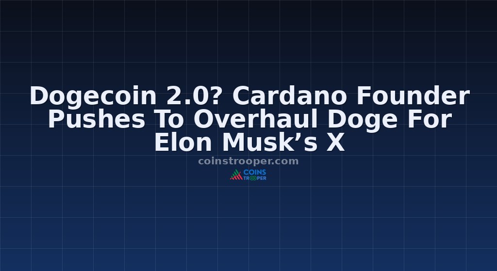 Dogecoin 2.0? Cardano Founder Pushes To Overhaul Doge For Elon Musk’s X