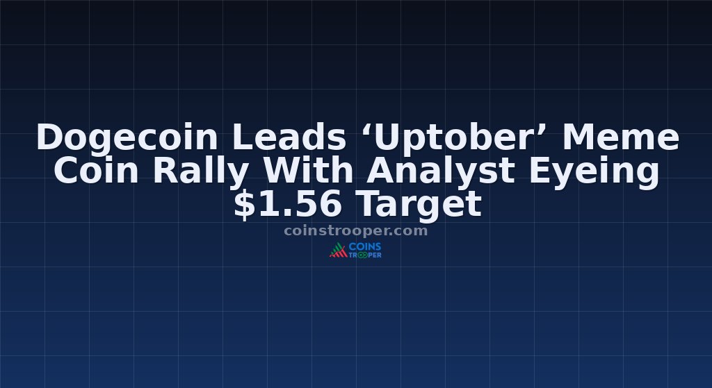 Dogecoin Leads ‘Uptober’ Meme Coin Rally With Analyst Eyeing $1.56 Target