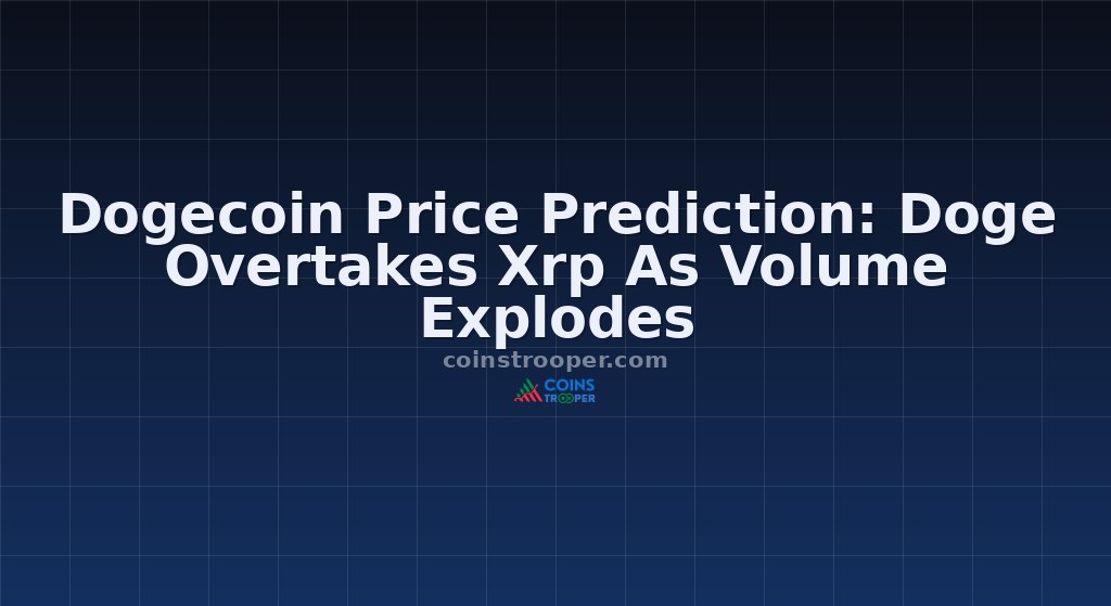 Dogecoin Price Prediction: Doge Overtakes Xrp As Volume Explodes