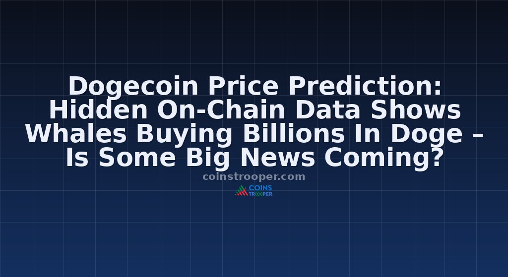 Dogecoin Price Prediction: Hidden On-Chain Data Shows Whales Buying Billions In Doge – Is Some Big News Coming?