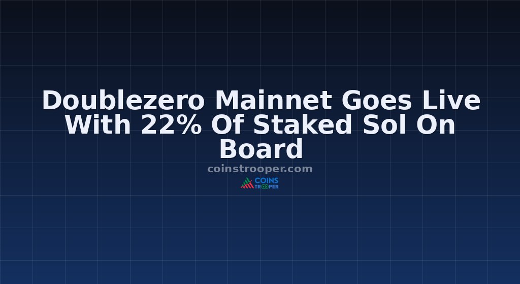 Doublezero Mainnet Goes Live With 22% Of Staked Sol On Board