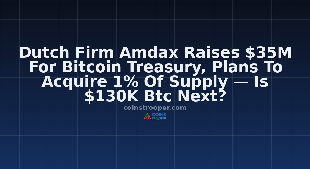 Dutch Firm Amdax Raises $35M For Bitcoin Treasury, Plans To Acquire 1% Of Supply — Is $130K Btc Next?