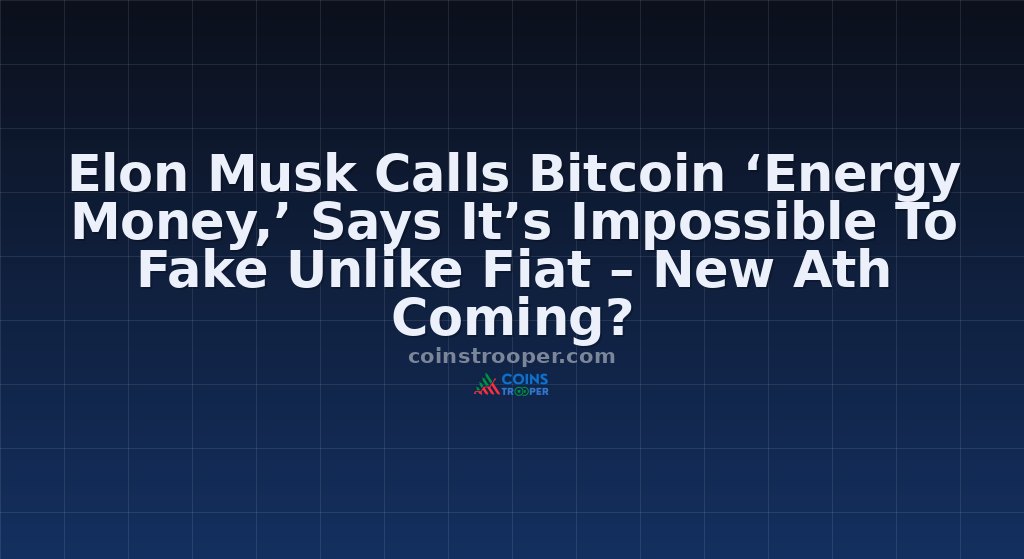 Elon Musk Calls Bitcoin ‘Energy Money,’ Says It’s Impossible To Fake Unlike Fiat – New Ath Coming?