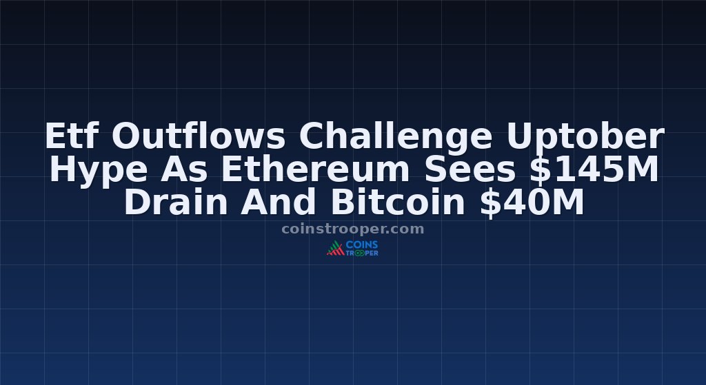 Etf Outflows Challenge Uptober Hype As Ethereum Sees $145M Drain And Bitcoin $40M