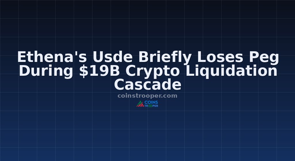 Ethena's Usde Briefly Loses Peg During $19B Crypto Liquidation Cascade
