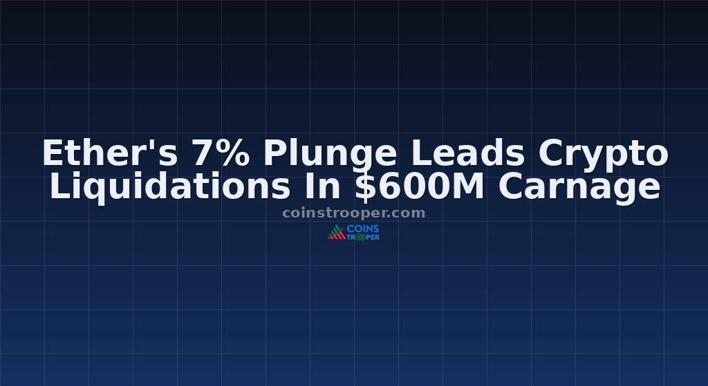 Ether's 7% Plunge Leads Crypto Liquidations In $600M Carnage