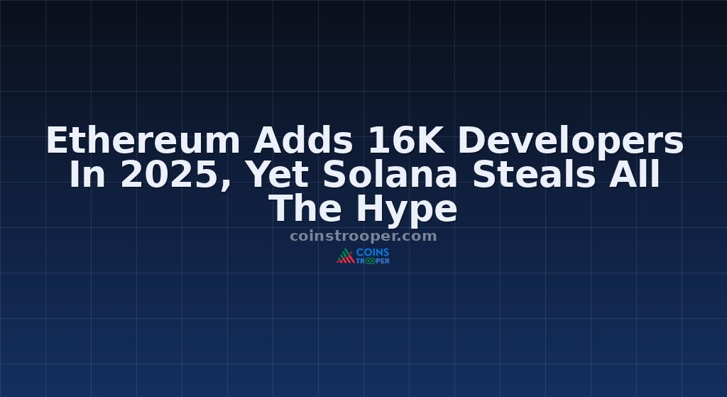 Ethereum Adds 16K Developers In 2025, Yet Solana Steals All The Hype