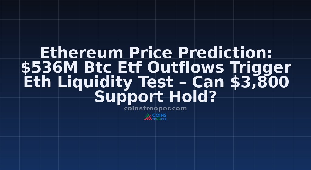 Ethereum Price Prediction: $536M Btc Etf Outflows Trigger Eth Liquidity Test – Can $3,800 Support Hold? 