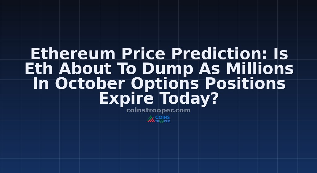 Ethereum Price Prediction: Is Eth About To Dump As Millions In October Options Positions Expire Today?