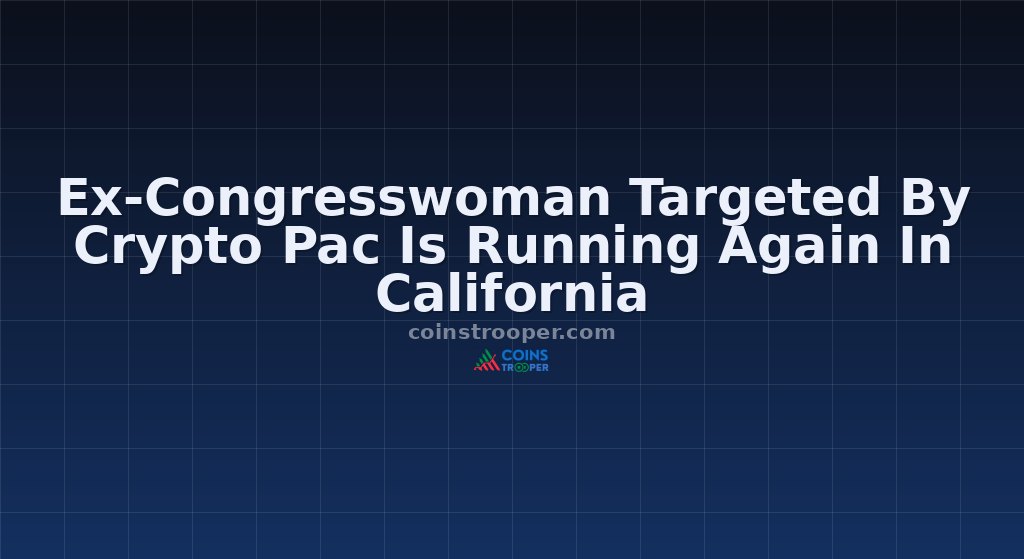 Ex-Congresswoman Targeted By Crypto Pac Is Running Again In California