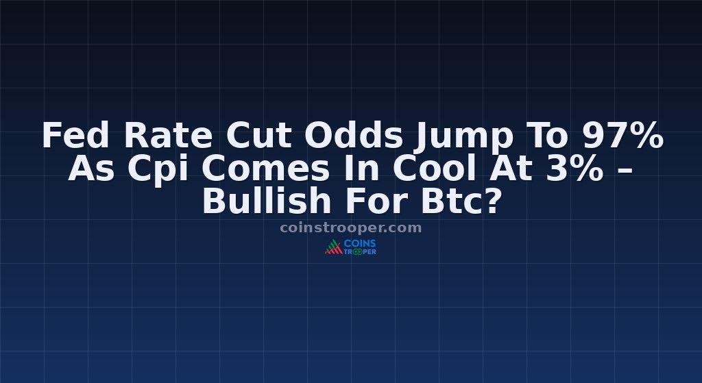Fed Rate Cut Odds Jump To 97% As Cpi Comes In Cool At 3% – Bullish For Btc?