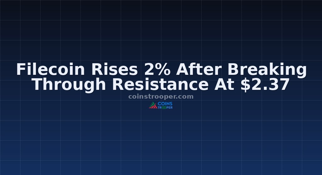 Filecoin Rises 2% After Breaking Through Resistance At $2.37