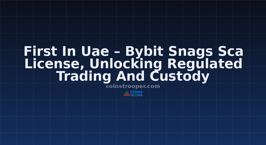 First In Uae – Bybit Snags Sca License, Unlocking Regulated Trading And Custody