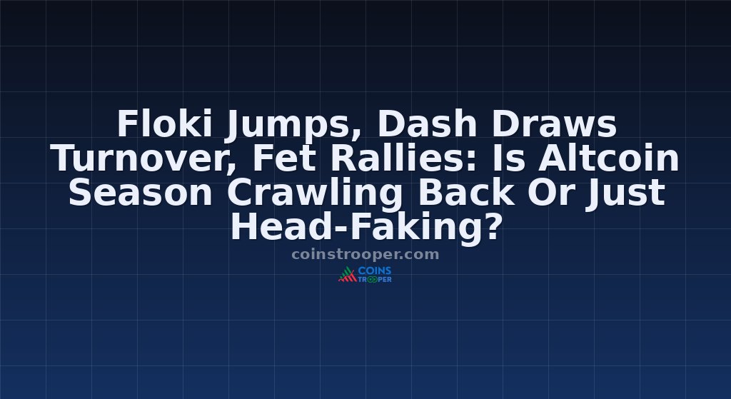 Floki Jumps, Dash Draws Turnover, Fet Rallies: Is Altcoin Season Crawling Back Or Just Head-Faking?