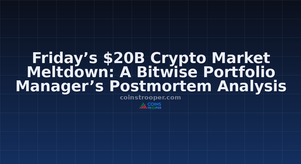 Friday’s $20B Crypto Market Meltdown: A Bitwise Portfolio Manager’s Postmortem Analysis