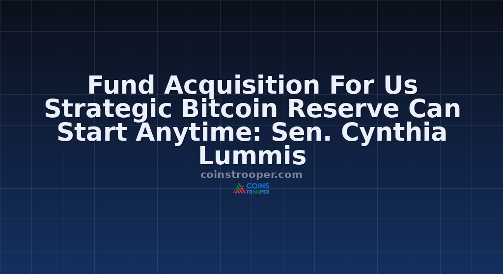 Fund Acquisition For Us Strategic Bitcoin Reserve Can Start Anytime: Sen. Cynthia Lummis