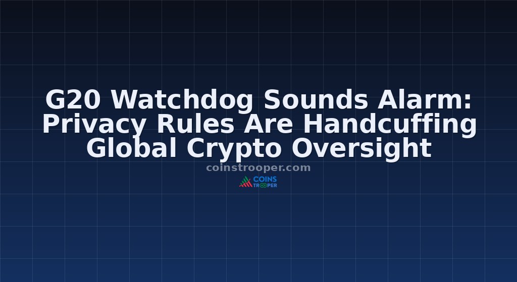 G20 Watchdog Sounds Alarm: Privacy Rules Are Handcuffing Global Crypto Oversight