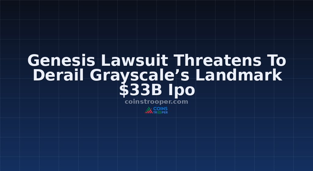 Genesis Lawsuit Threatens To Derail Grayscale’s Landmark $33B Ipo