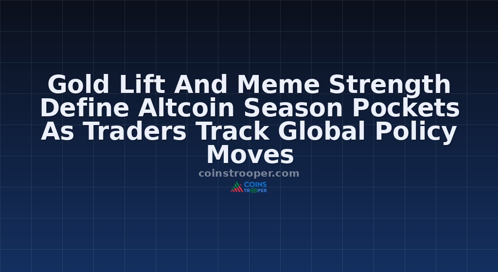 Gold Lift And Meme Strength Define Altcoin Season Pockets As Traders Track Global Policy Moves