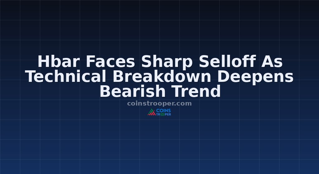 Hbar Faces Sharp Selloff As Technical Breakdown Deepens Bearish Trend
