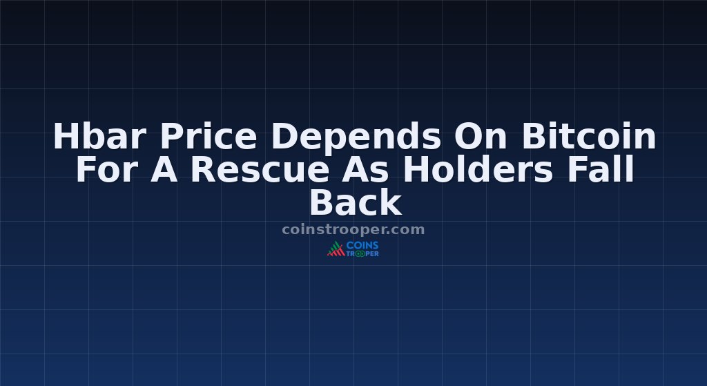 Hbar Price Depends On Bitcoin For A Rescue As Holders Fall Back
