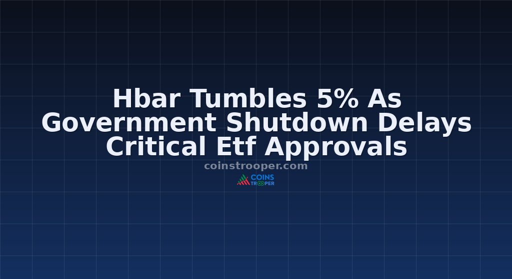 Hbar Tumbles 5% As Government Shutdown Delays Critical Etf Approvals
