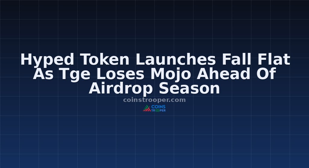 Hyped Token Launches Fall Flat As Tge Loses Mojo Ahead Of Airdrop Season