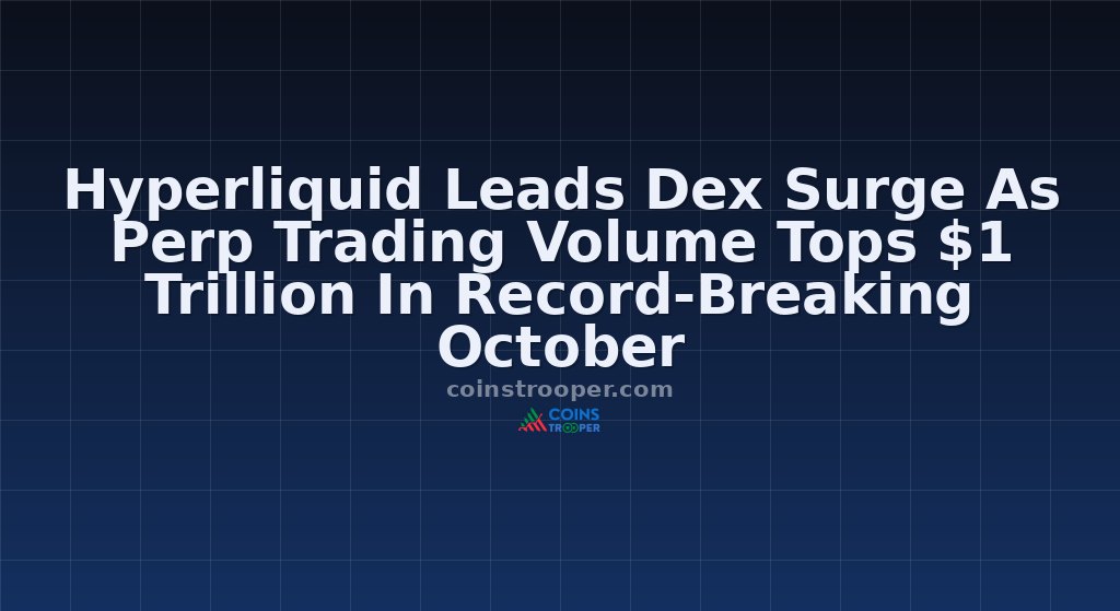Hyperliquid Leads Dex Surge As Perp Trading Volume Tops $1 Trillion In Record-Breaking October
