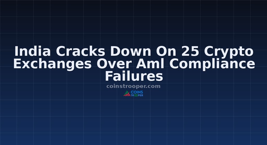 India Cracks Down On 25 Crypto Exchanges Over Aml Compliance Failures