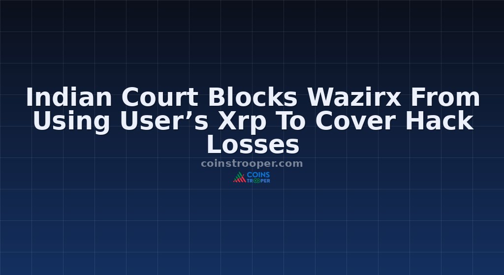 Indian Court Blocks Wazirx From Using User’s Xrp To Cover Hack Losses
