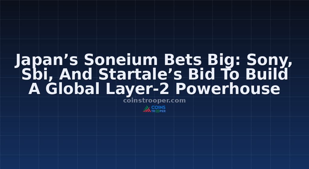 Japan’s Soneium Bets Big: Sony, Sbi, And Startale’s Bid To Build A Global Layer-2 Powerhouse