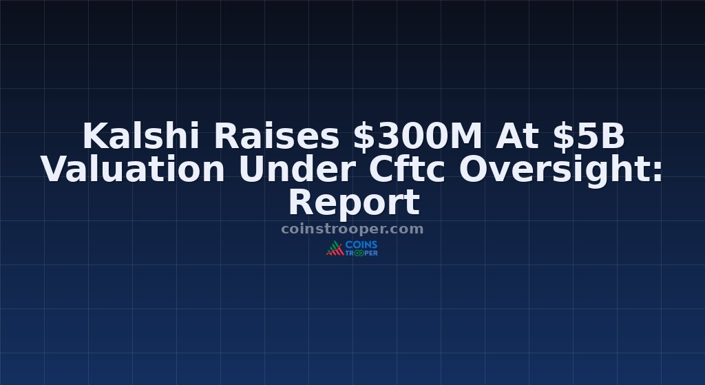 Kalshi Raises $300M At $5B Valuation Under Cftc Oversight: Report