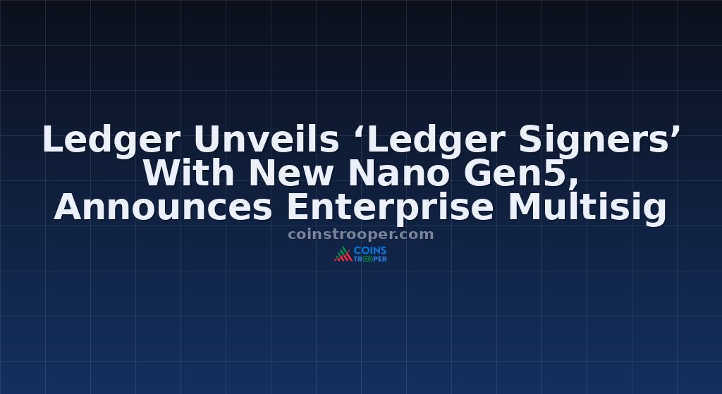 Ledger Unveils ‘Ledger Signers’ With New Nano Gen5, Announces Enterprise Multisig